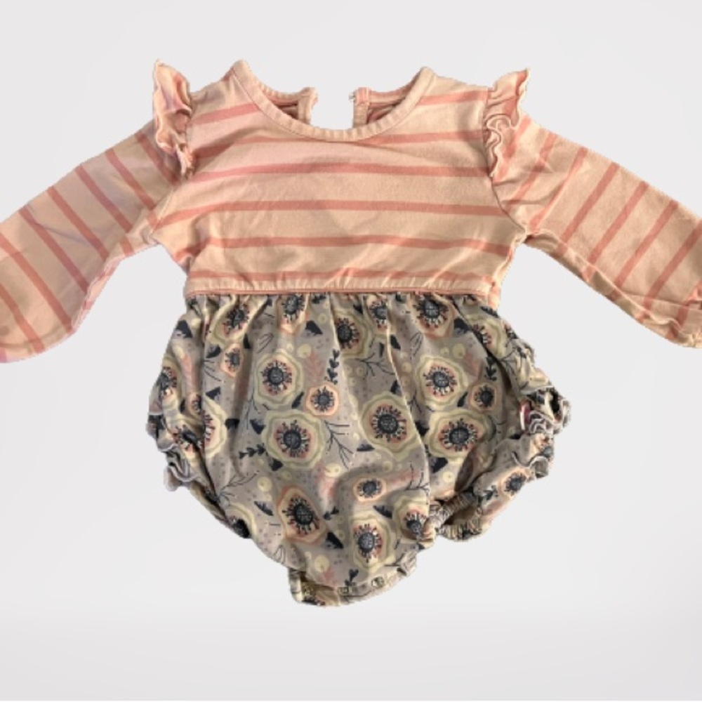 COPY - Ruffle Butts baby girls long sleeve romper.